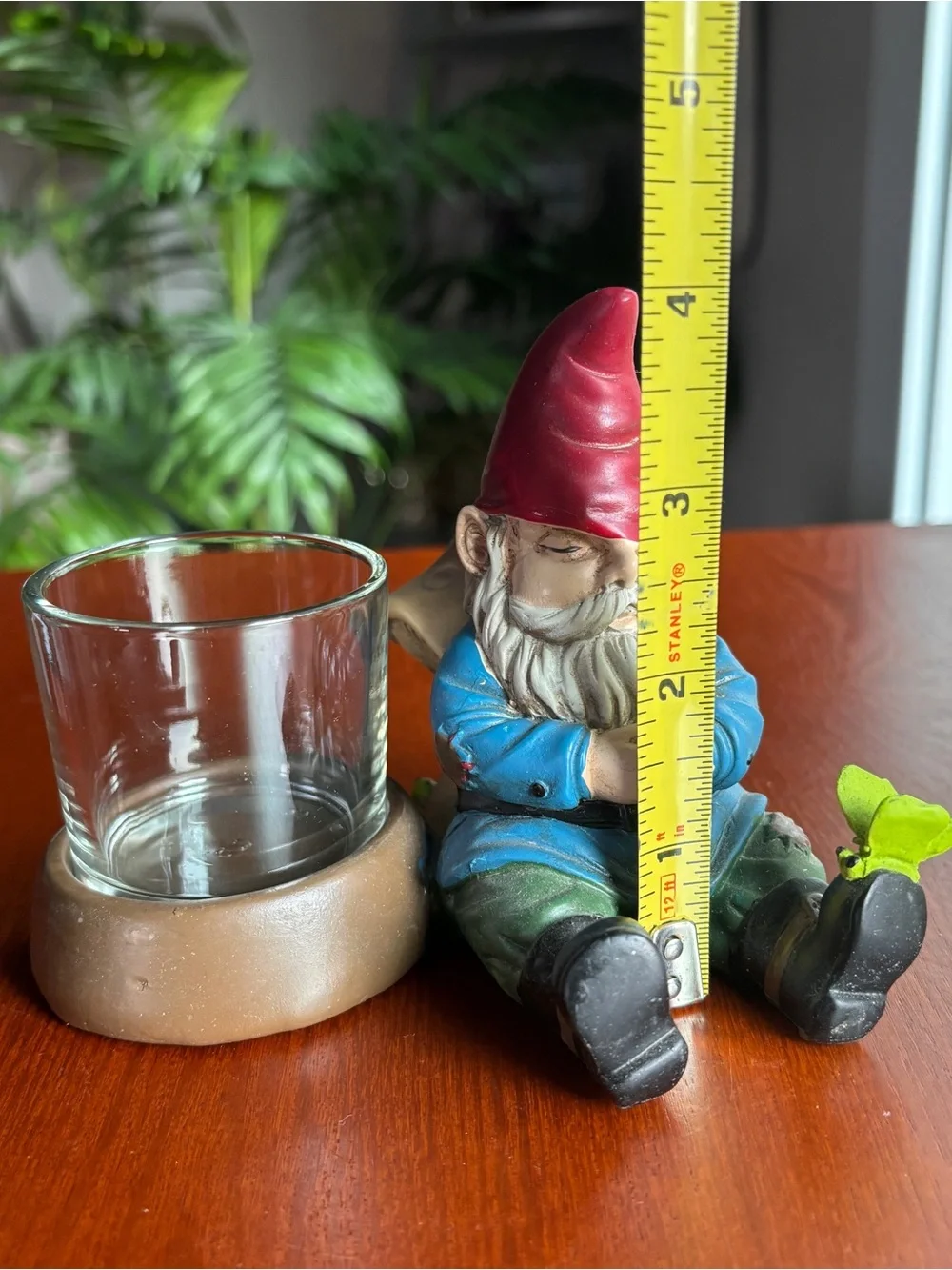 PartyLite Gnome Candle Holder Glass